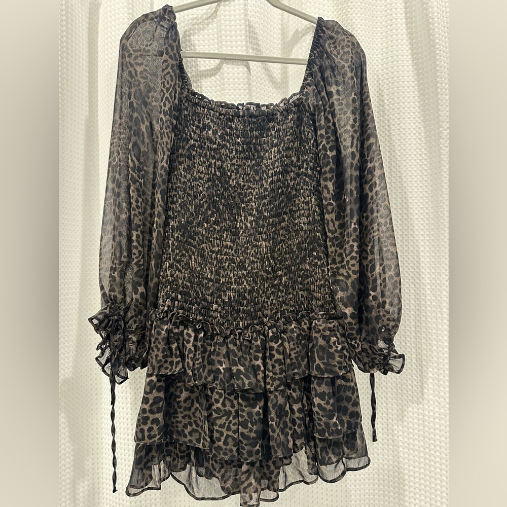 Olivaceous leopard dress